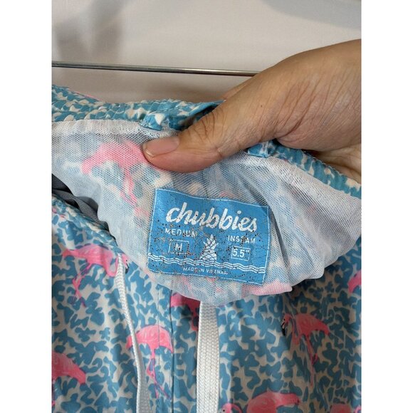 Chubbies Blue Flamingo Swim Trunks M The Domingos Are For Flamingos 5.5 Inseam - Picture 2 of 8